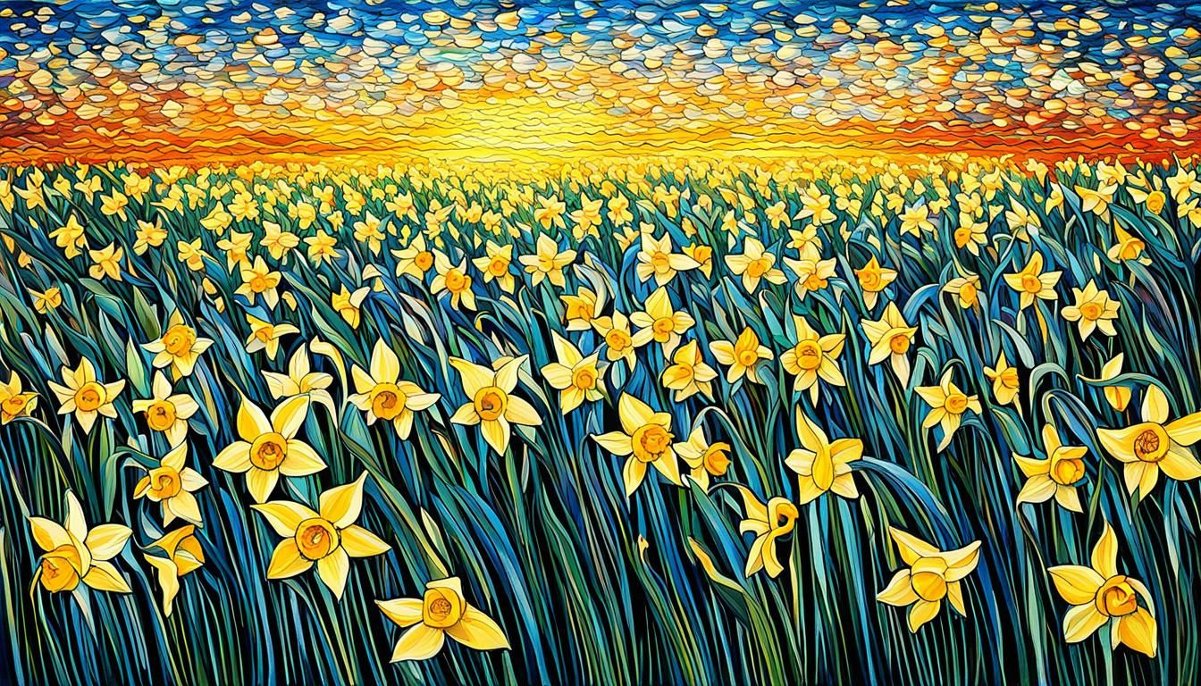 Abstract Daffodil Field in Complementary Colors