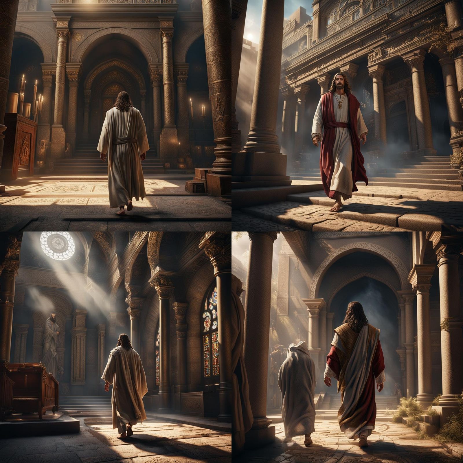 Jesus Emerges: Hyperrealistic Synagogue Scene