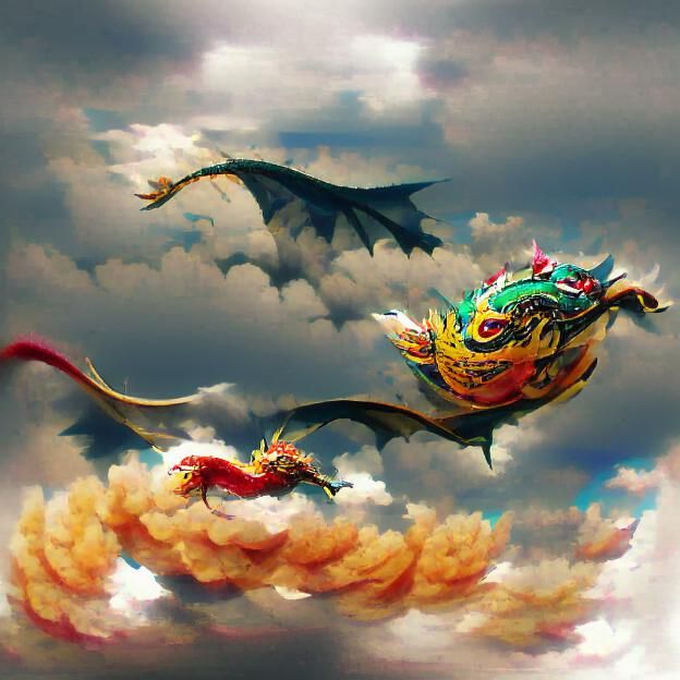 Majestic Dragon Soaring Through the Sky