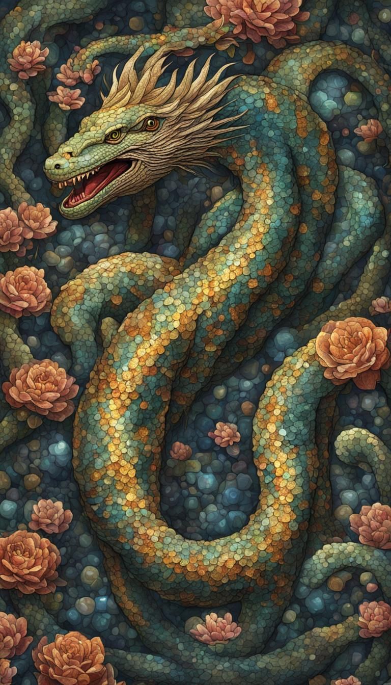 Sparkling Gemstone Serpent: A Mythical Vision