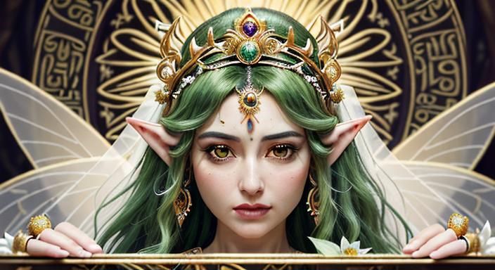 Hyperrealistic Portrait of Lady Palutena, Fairy Empress