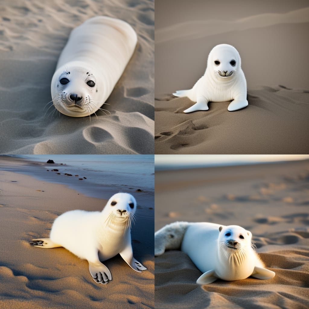 Delightful Baby Seal Smiling: Professional Beach Photography