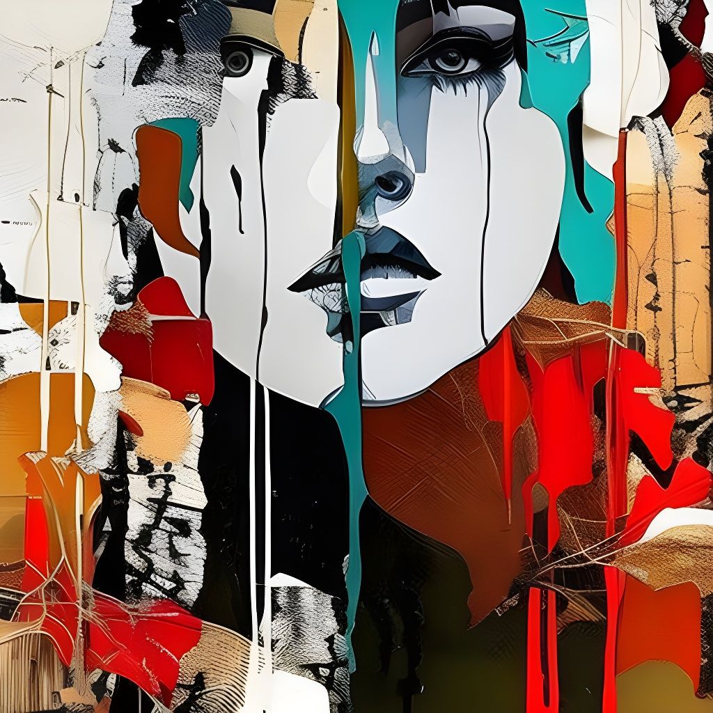 Tulip Double Exposure Collage in Mixed Media Style