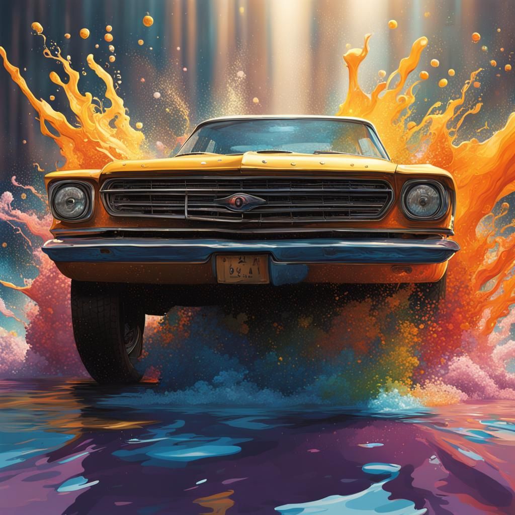 Intricately Detailed Face in Dramatic Splash Art