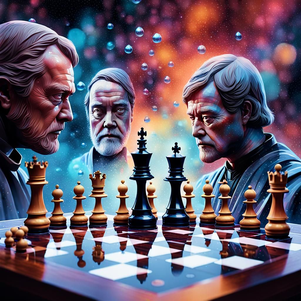 Darth Vader and Obi-Wan Chess Game Hologram