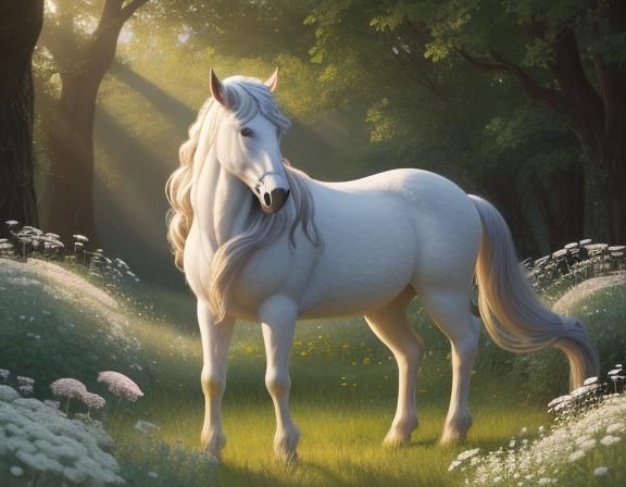 Enchanting Centaur in Wildflower Field: Dreamy Art