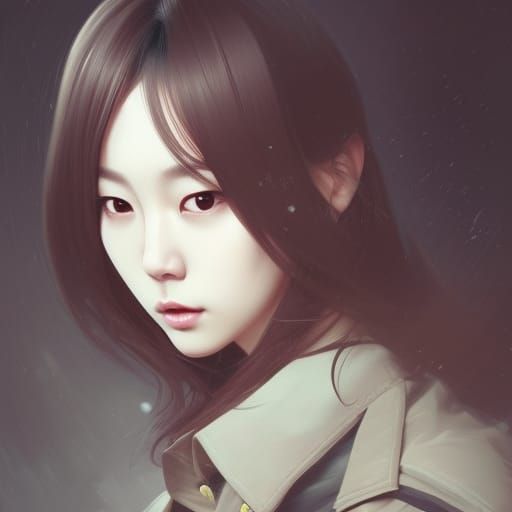 Korean Girl in Uniform: Hyperdetailed Portrait