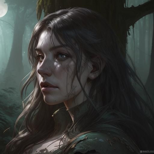 Moonlit Ruined Castle: Hyperdetailed Concept Art