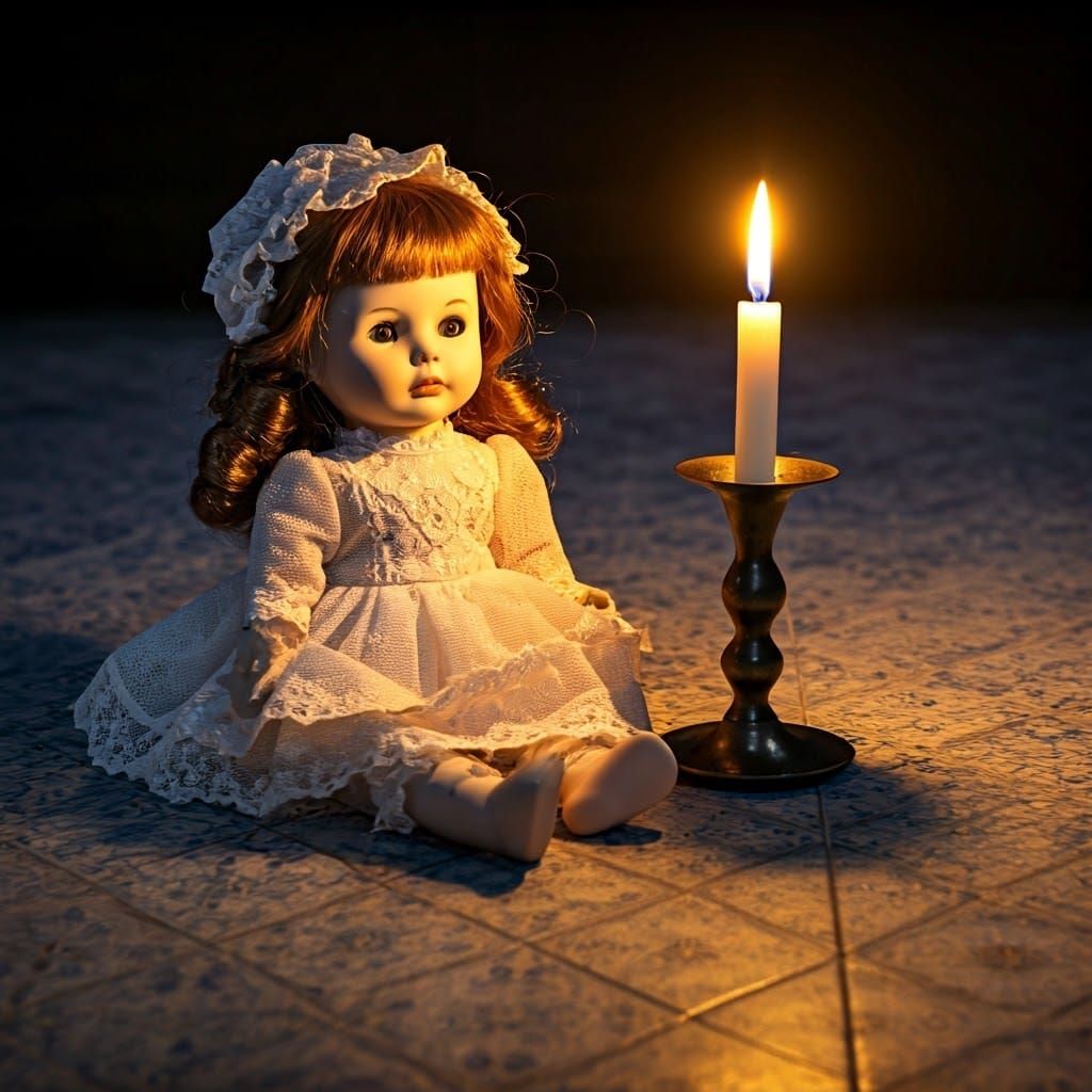 Melting Porcelain Doll in Surrealist Style