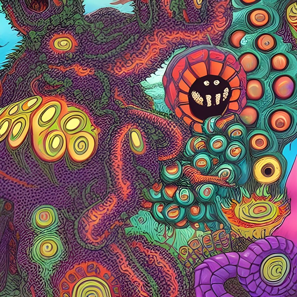 Surreal Horror Biscuits: Intricate Fantasy Art