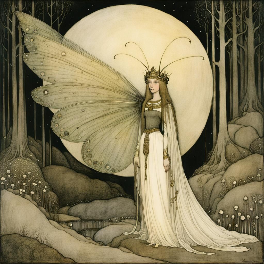 Enchanting Fairy Queen in Storybook Illustration Style