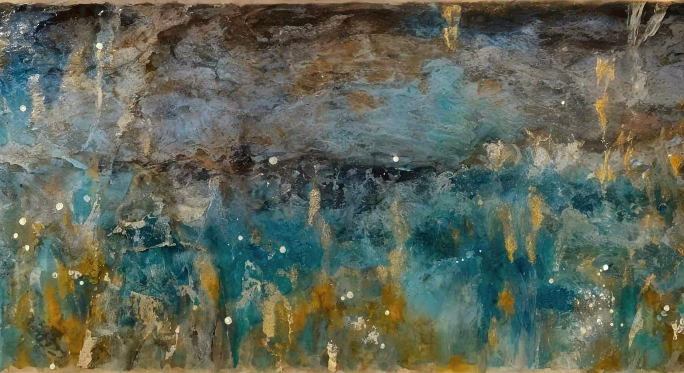 Abstract Snowy Landscape in Acrylic and Mixed Media