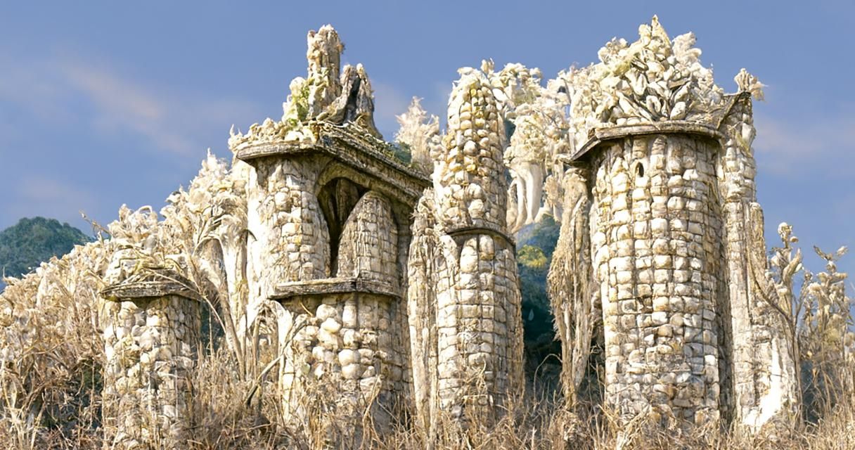 Majestic Corn Castles in Lush Mountain Landscape