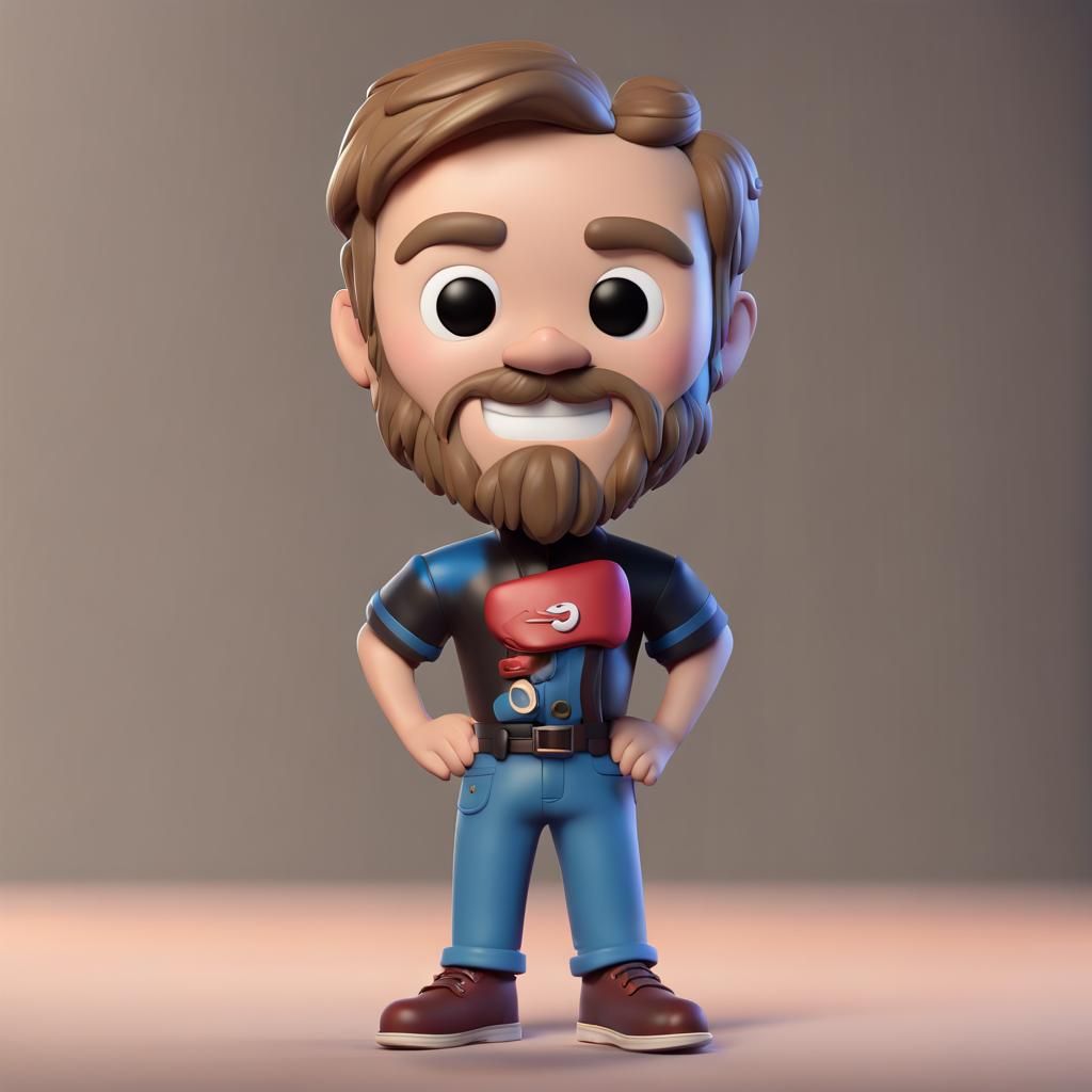 PewDiePie Funko Pop in 3D Digital Art