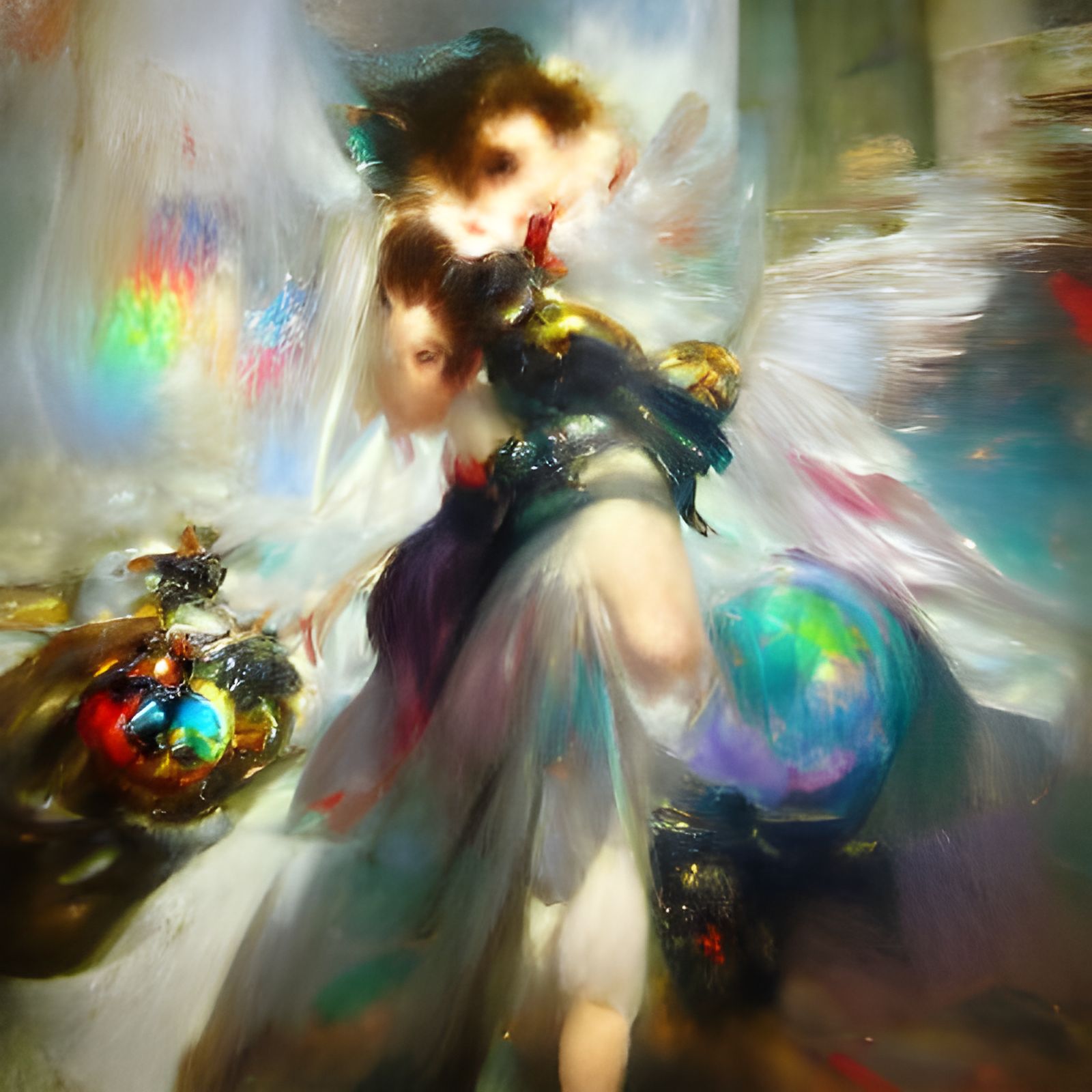 Exiled Angel: Gothic Art with Romanticism Elements