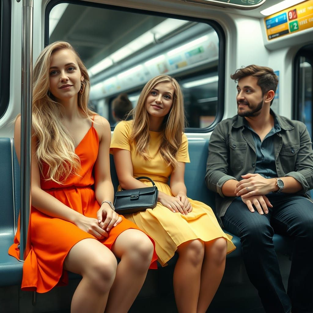 Charming Young Man Crossdressing in a Bright A-Line Dress