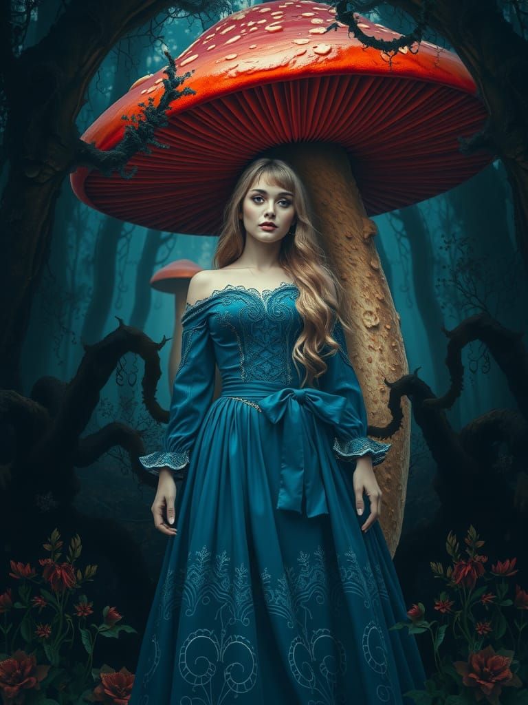 Dreamlike Slavic Goddess in Enchanted Forest