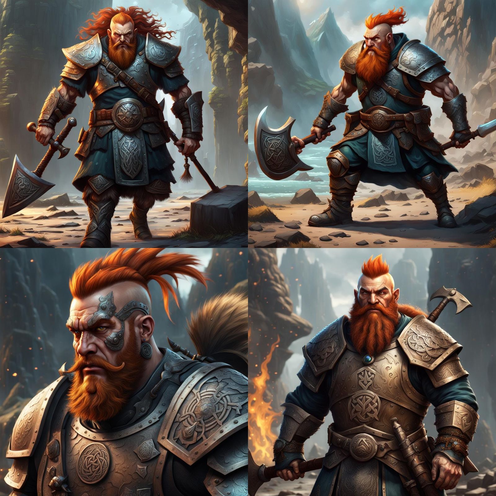 Epic D&D Dwarf Battlerager with Celtic Tattoos