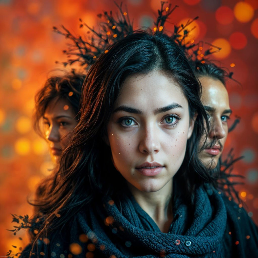 Cinematic Film Still of Three with Bokeh