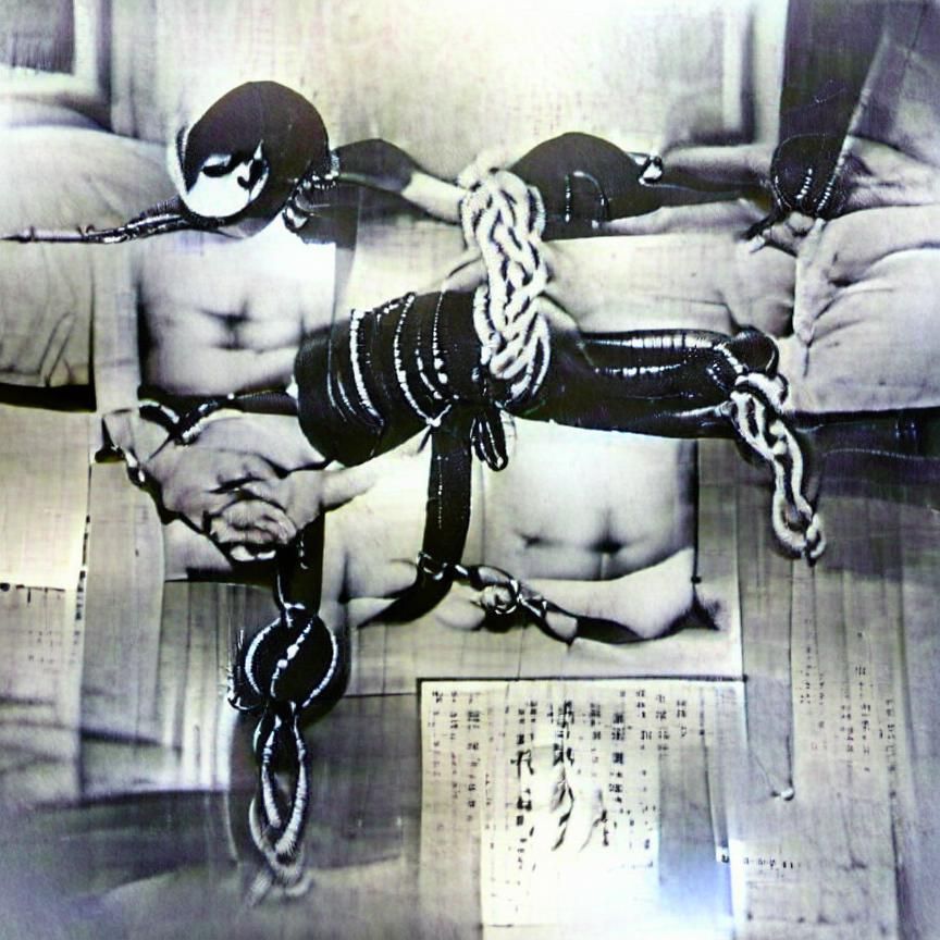 Striking Japanese Bondage in Black and White