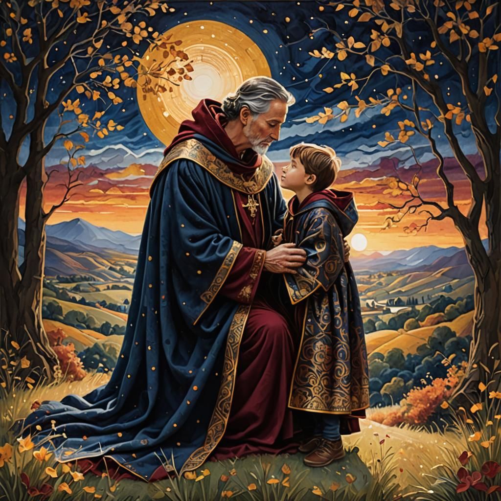 Tapestry of Father's Love and Child's Wonder