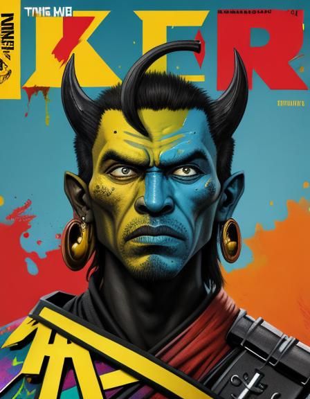 Abstract Magazine Cover Design in Complementary Colors