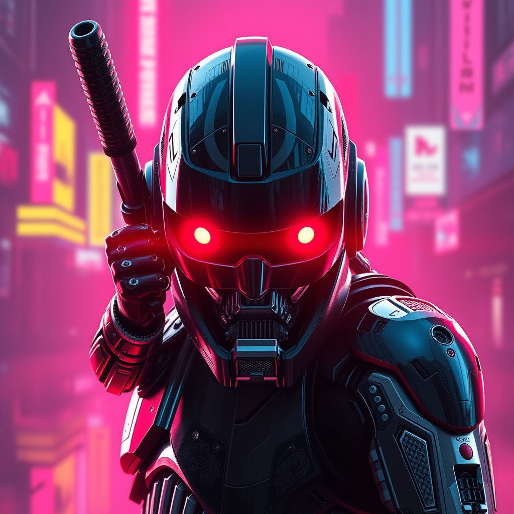 Lobo Robocop in Cyberpunk 2099 Neon Style