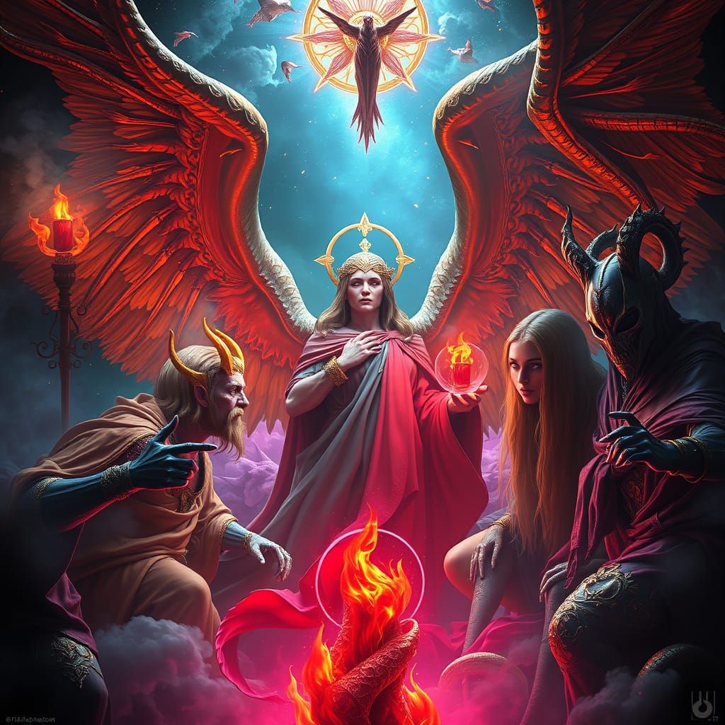 Surreal Bible Art in Art Nouveau Style