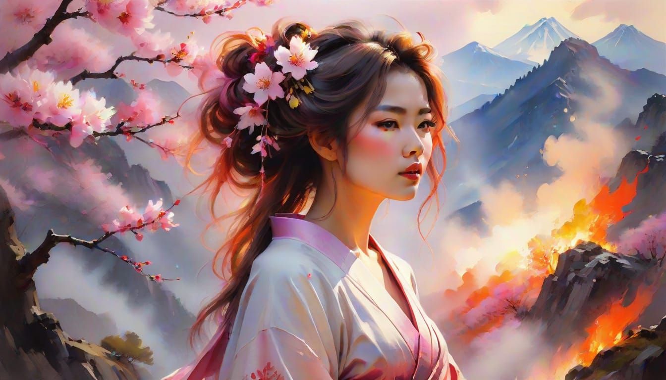 Sakura Demon Lord Reigns in Japanese Mountains