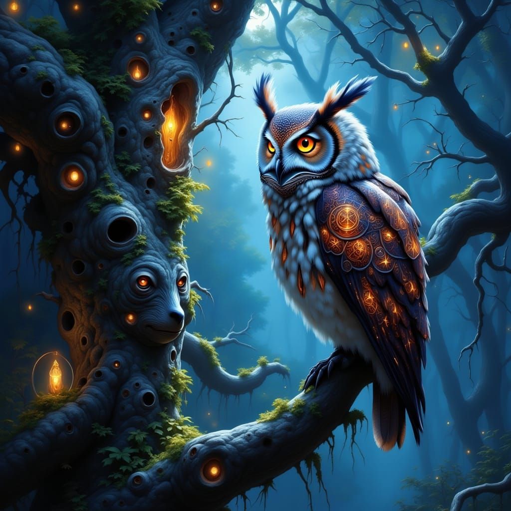 Mystical Wise Old Owl