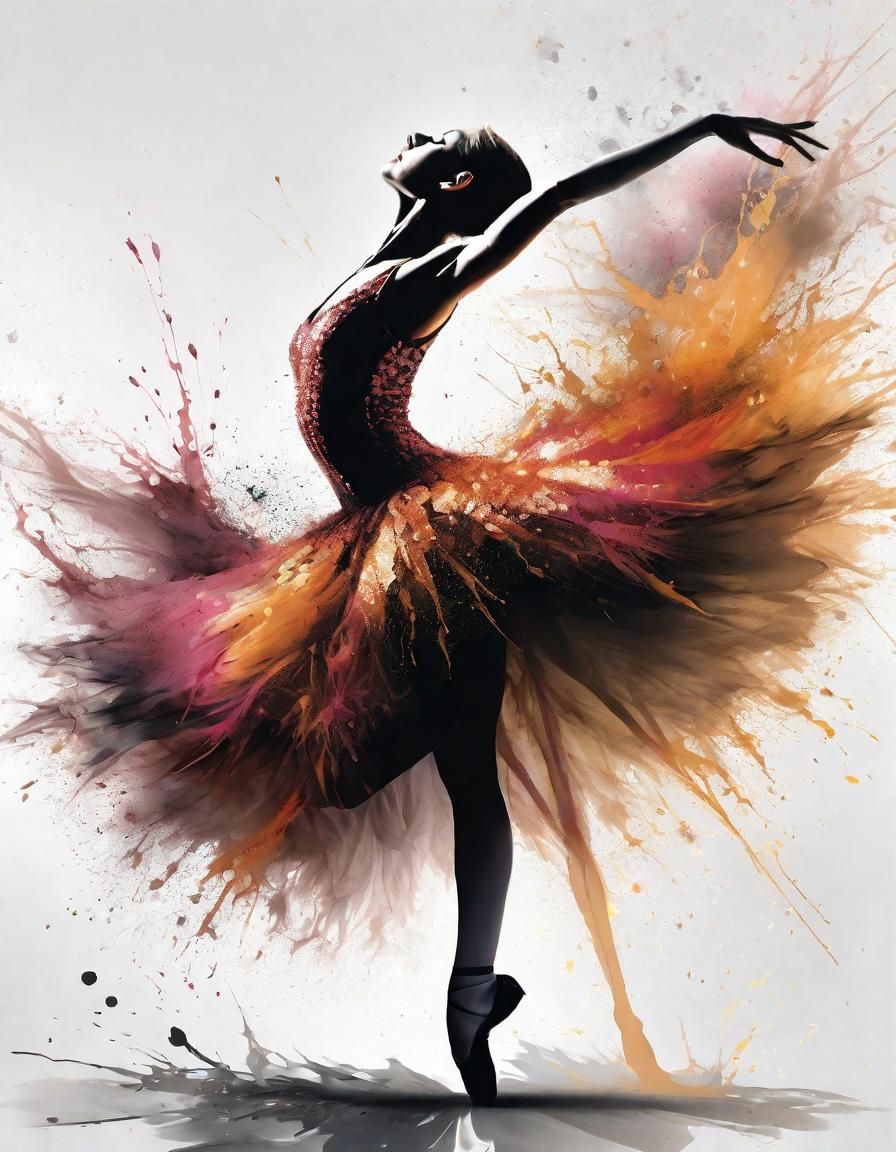 Ballerina's Interpretive Dance in Ink and Fractals
