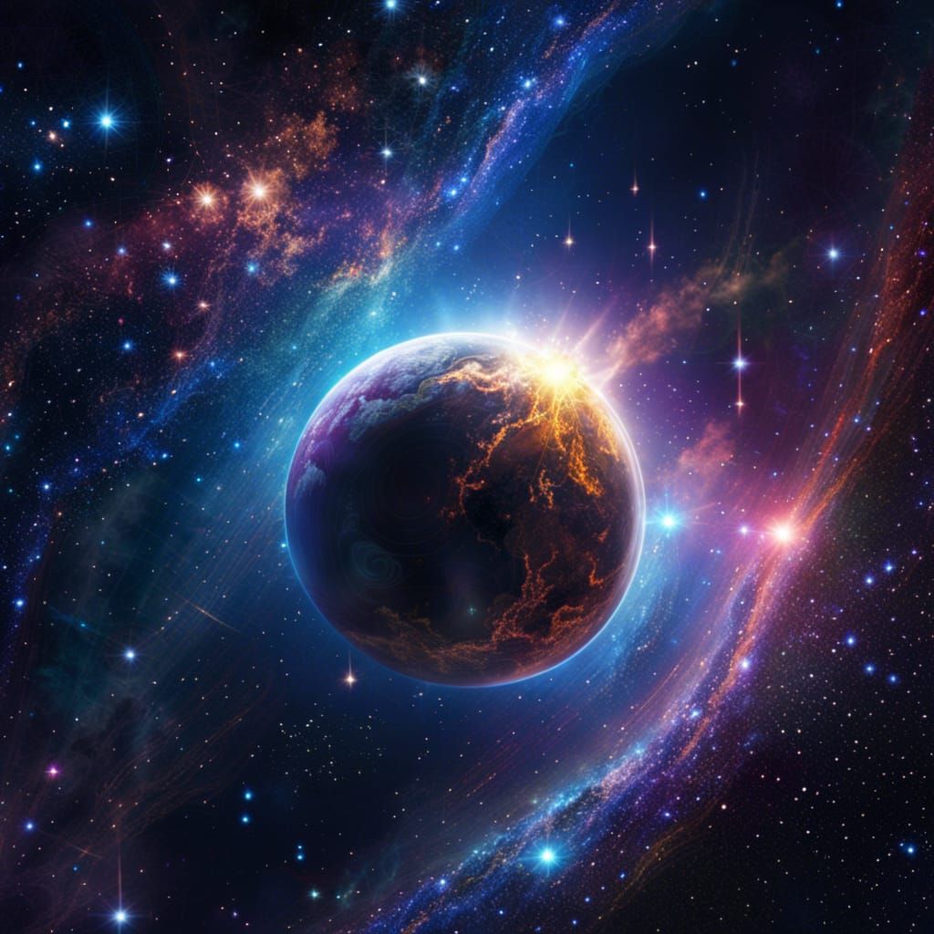 Cosmic Celestial Being in Space, Hyperdetailed 8K