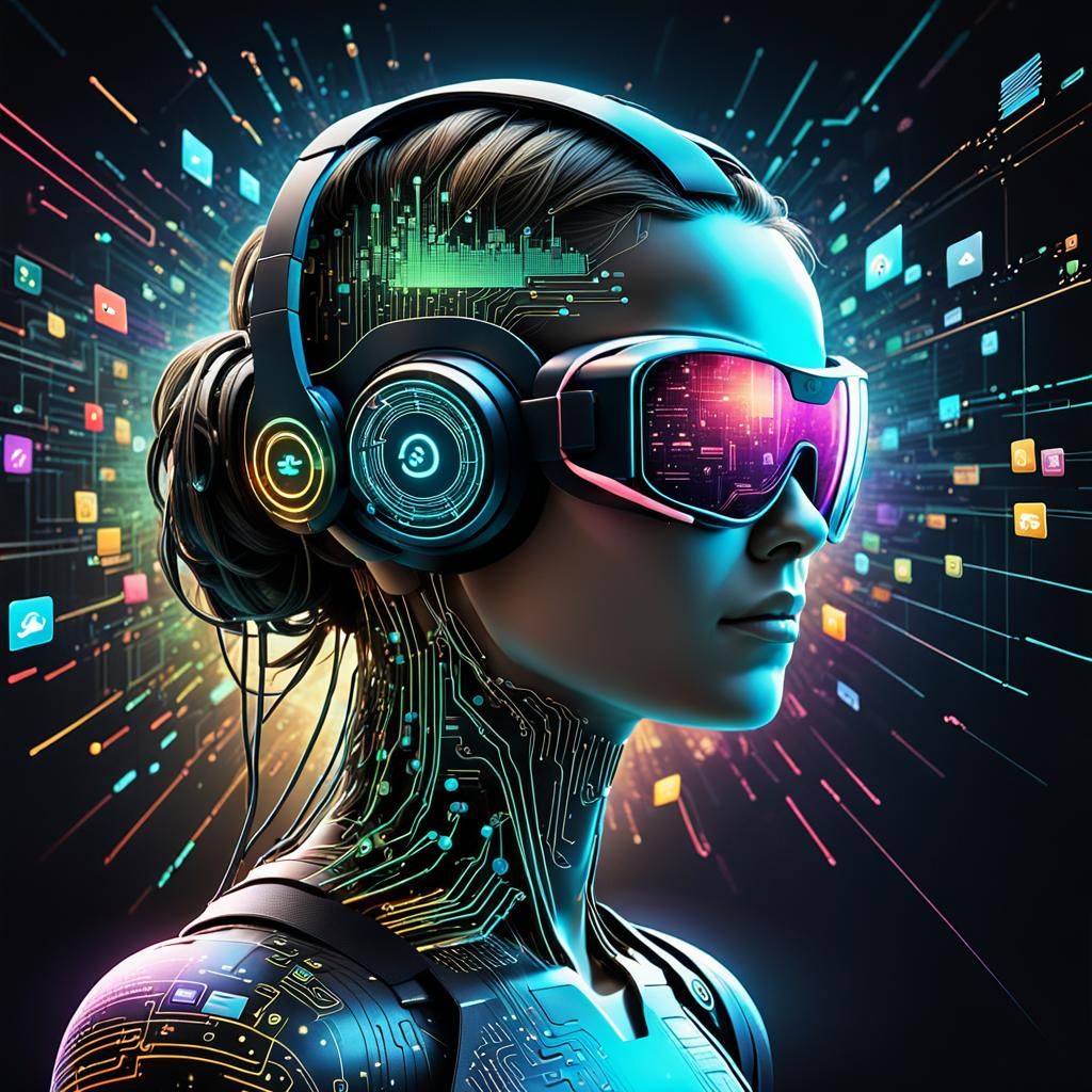 Cyberpunk Internet Boom: Pixels, Data, and Connectivity