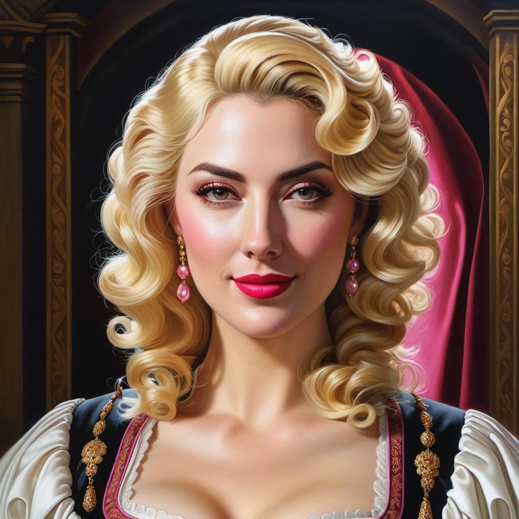 Blonde Assassin Oil Painting Character Icon
