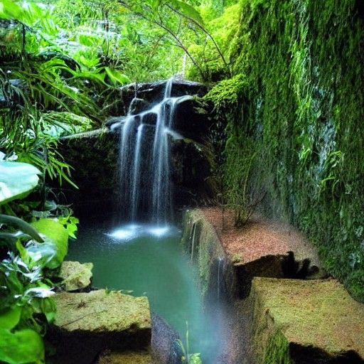 Secret Waterfall Oasis in Hidden Garden