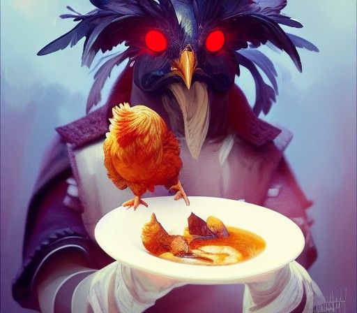 Hyperdetailed Chicken Portrait in Sci-Fi Style