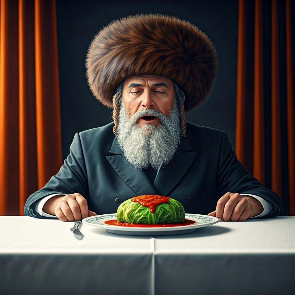 Hasidic Jew Raves About Stuffed Cabbage: Cinematic Portrait