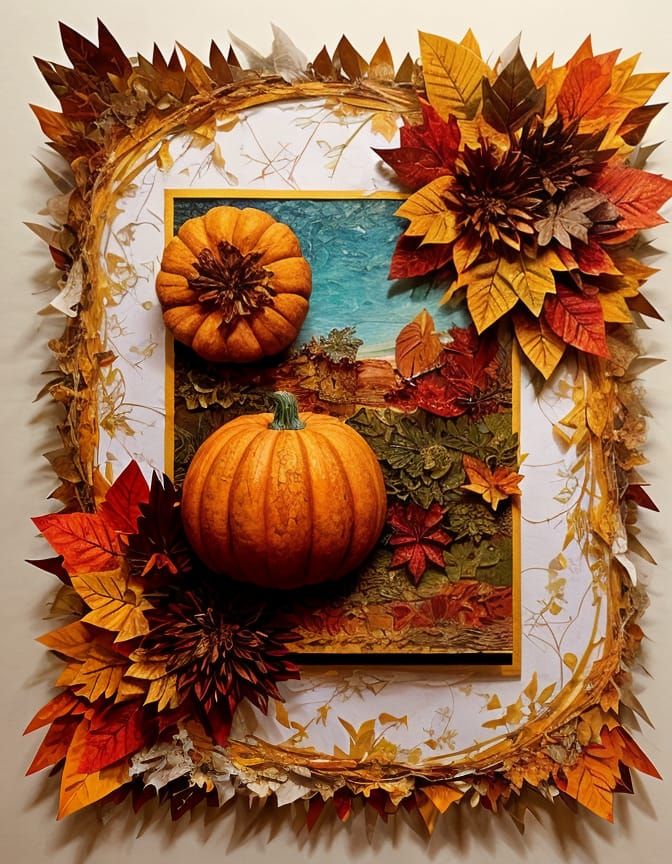 Colorful Paper Leaf Collage for Autumn