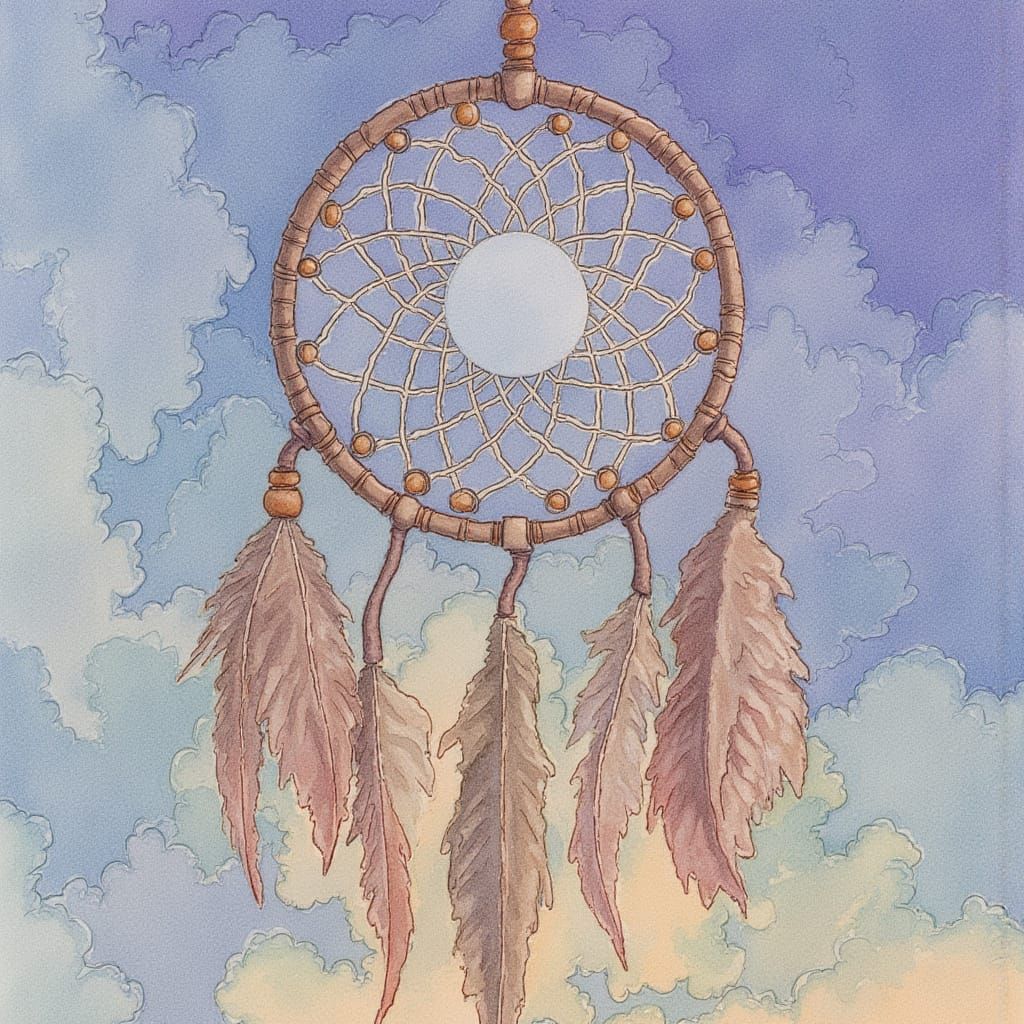 Dream Catcher with Wolves Howling at Moon