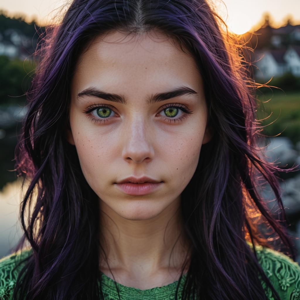 Beautiful Woman Portrait with Sunset Lighting in 8K