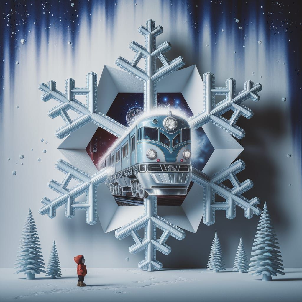 Giant Crystal Snowflake Reveals Magical Train Landscape in W...