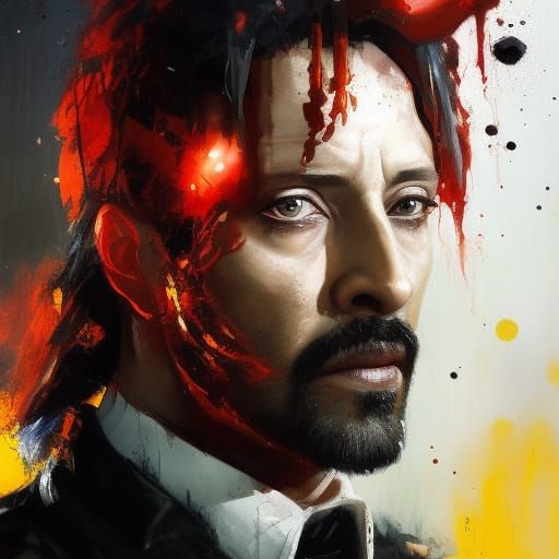 Mephistopheles Portrait in Graffiti Art Style