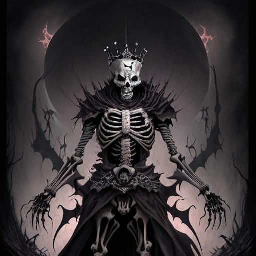 Epic Dark Anime Skeleton King