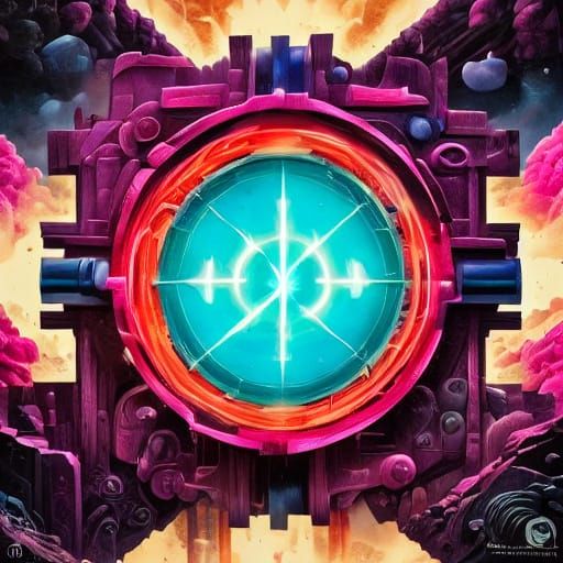 Retrofuturistic Neon Sign in Comic Book Style