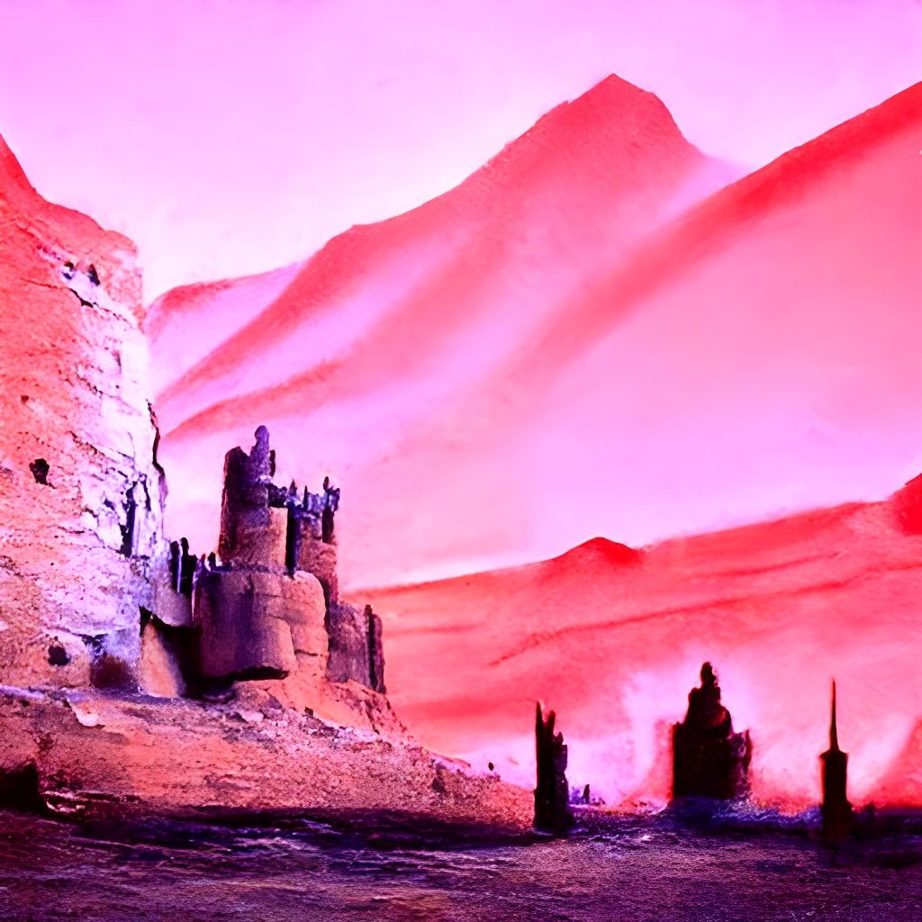 Desert Castle Under Siege Matte Painting