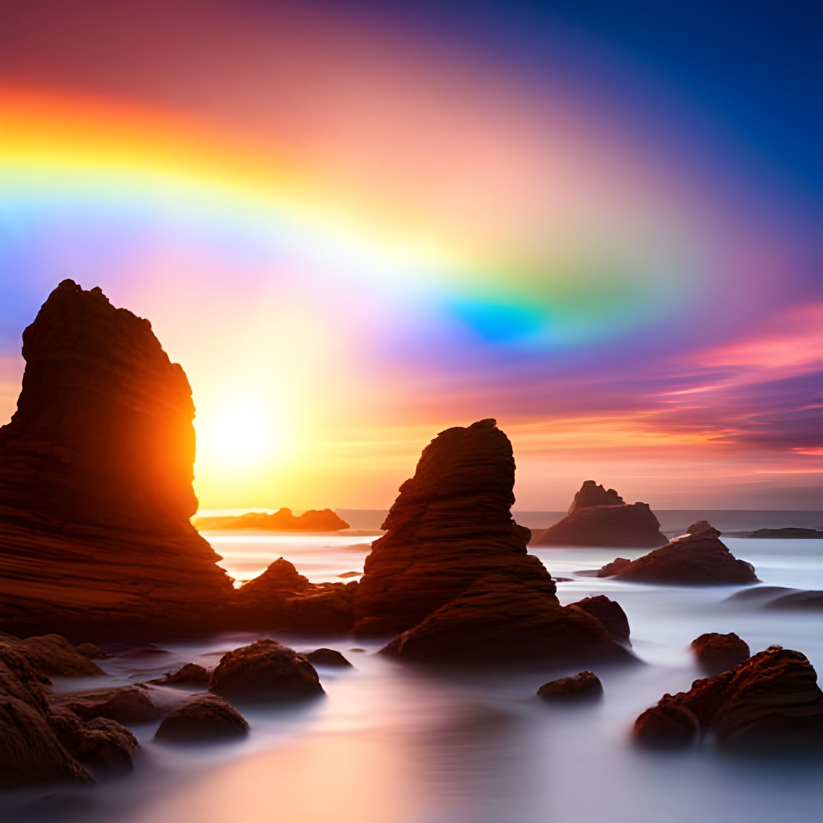 Rainbow Light Refracting Through a Gemstone