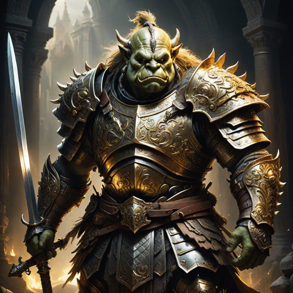 Baroque Ogre in Full Plate Armor