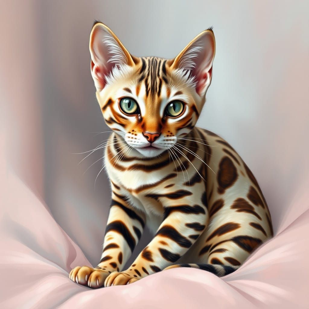 snow mink marbled Bengal cat