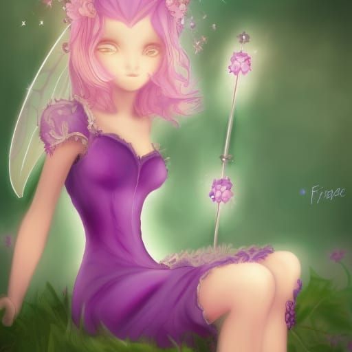 Fairy Portrait in Violet Hues