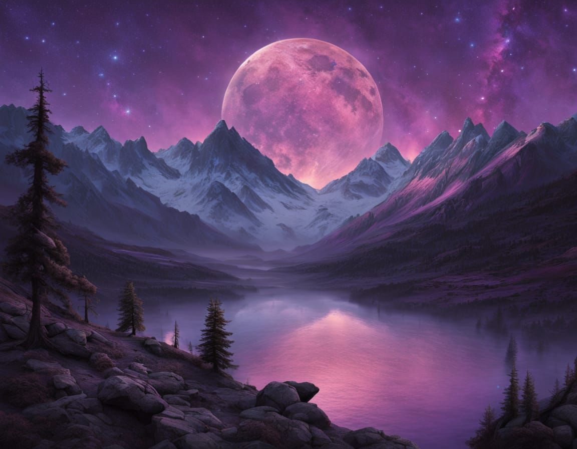 Cosmic Oak: Hyperrealistic Landscape of Ancient Tree